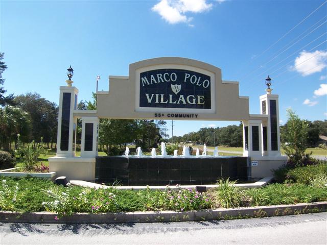 Marco Polo Village 55 plus entrance sign